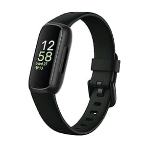 Fitbit Inspire 3 Health &-Fitness-Tracker with Stress Management, Workout Intensity, Sleep Tracking, 24/7 Heart Rate and more, Midnight Zen/Black One Size (S & L Bands Included)