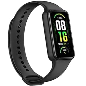 Amazfit Band 7 Fitness and Activity Trackers and Smartwatches, Heart Rate, SpO2, Sleep Analysis, Amazon Alexa Built-In, 18-Day Battery, Black